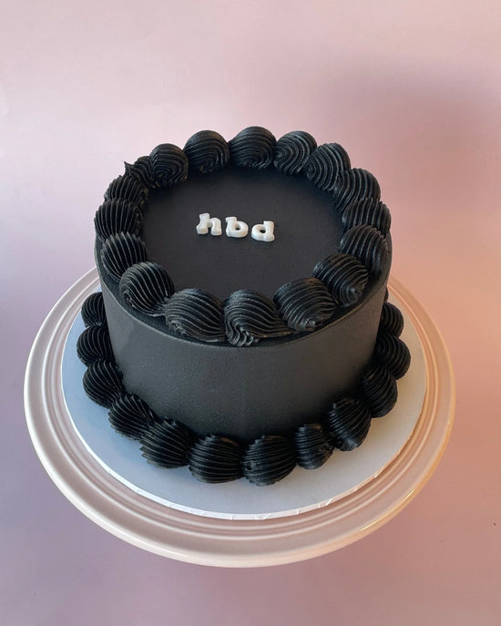 Black personalise sponge cake-bannos cakes-sydney delivery 