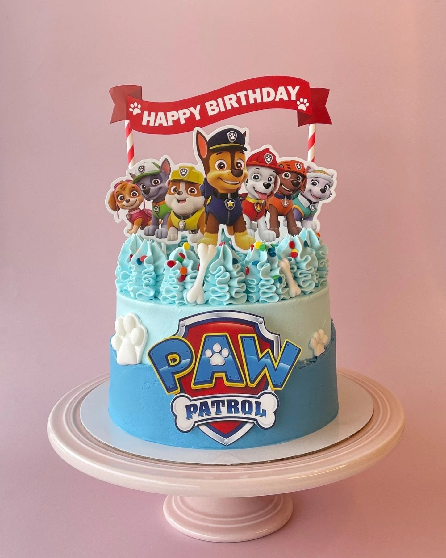 Paw Patrol Blue sponge Birthday Cake-bannos cakes-sydney delivery