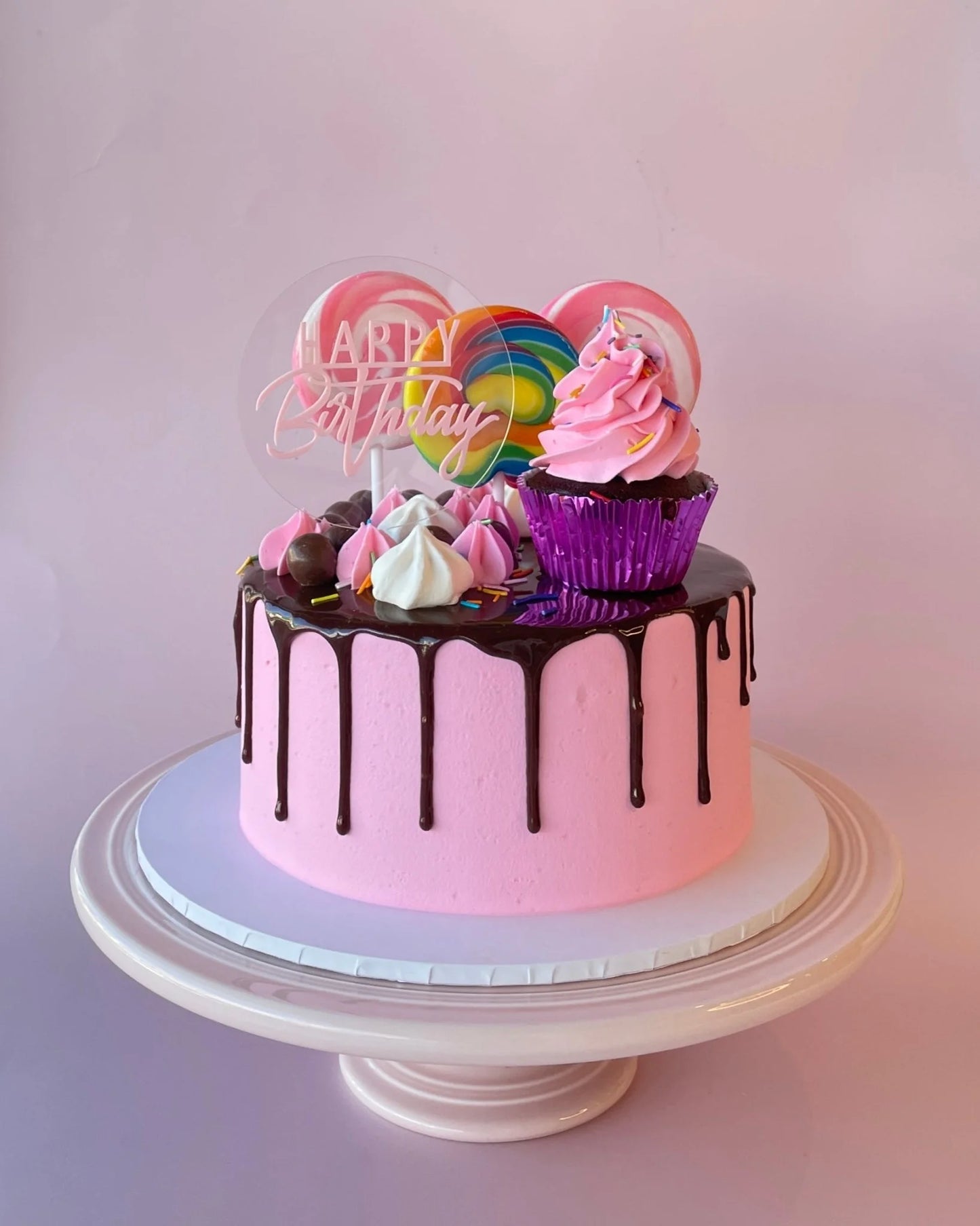 Pink Lollipop Birthday Cake - bannos cakes-sydney delivery