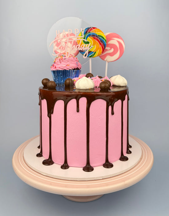 Pink Lollipop Gelato Cake