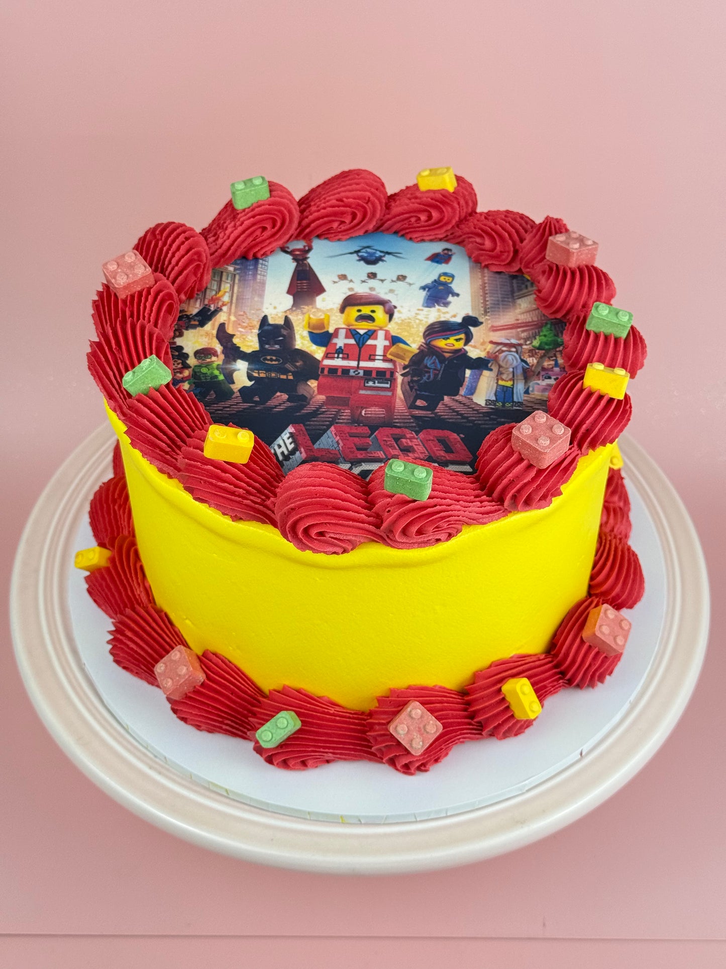 Lego Birthday Sponge Cake (Edible Topper)