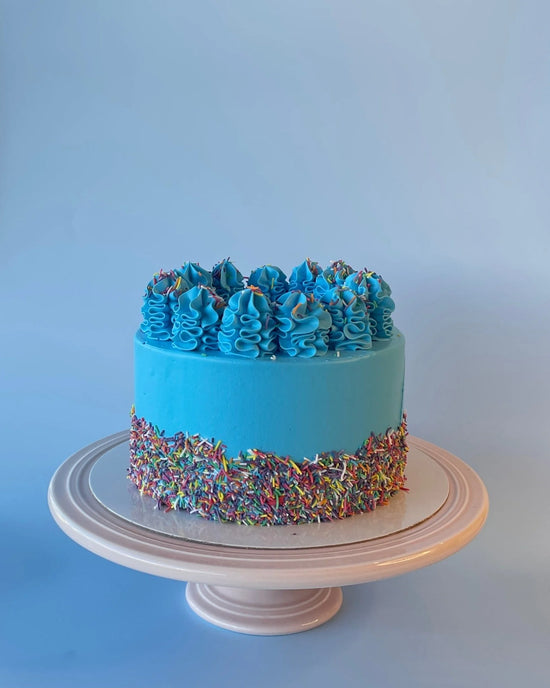 blue rainbow sprinkle gelato cake-bannos cakes-sydney delivery.