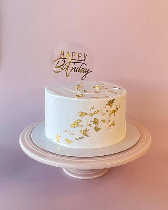 Golden Foil Birthday sponge Cake-bannos cakes-sydney delivery