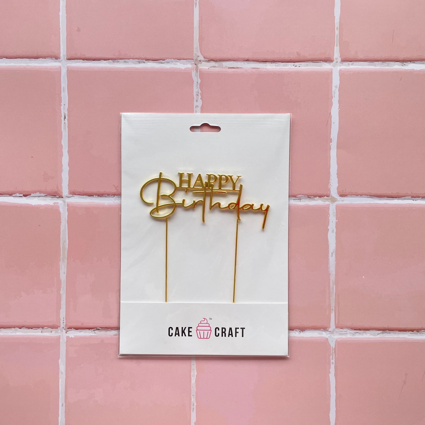 Happy Birthday Metal Gold Topper by Bannos