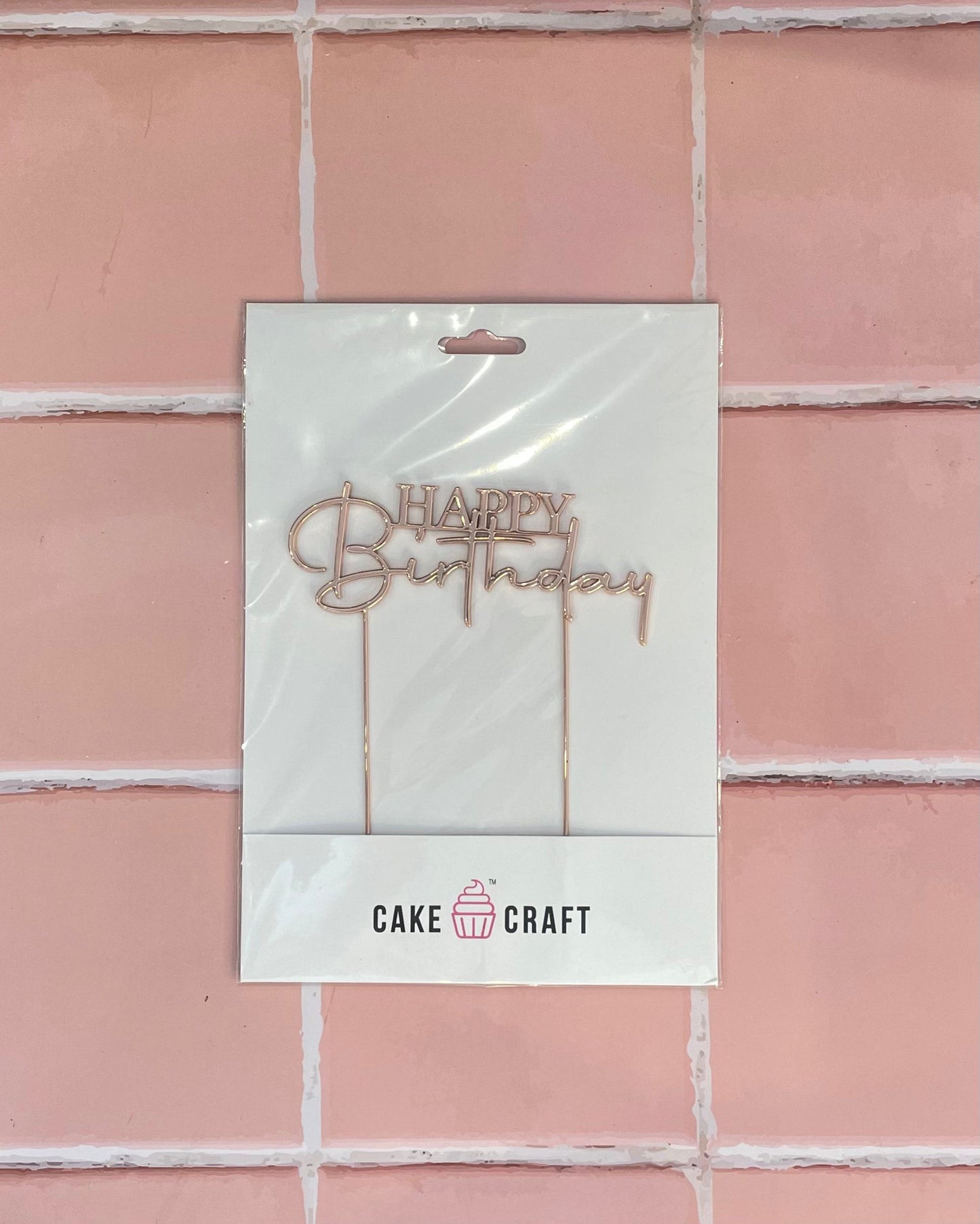Happy Birthday Metal Rose Gold Topper by Bannos