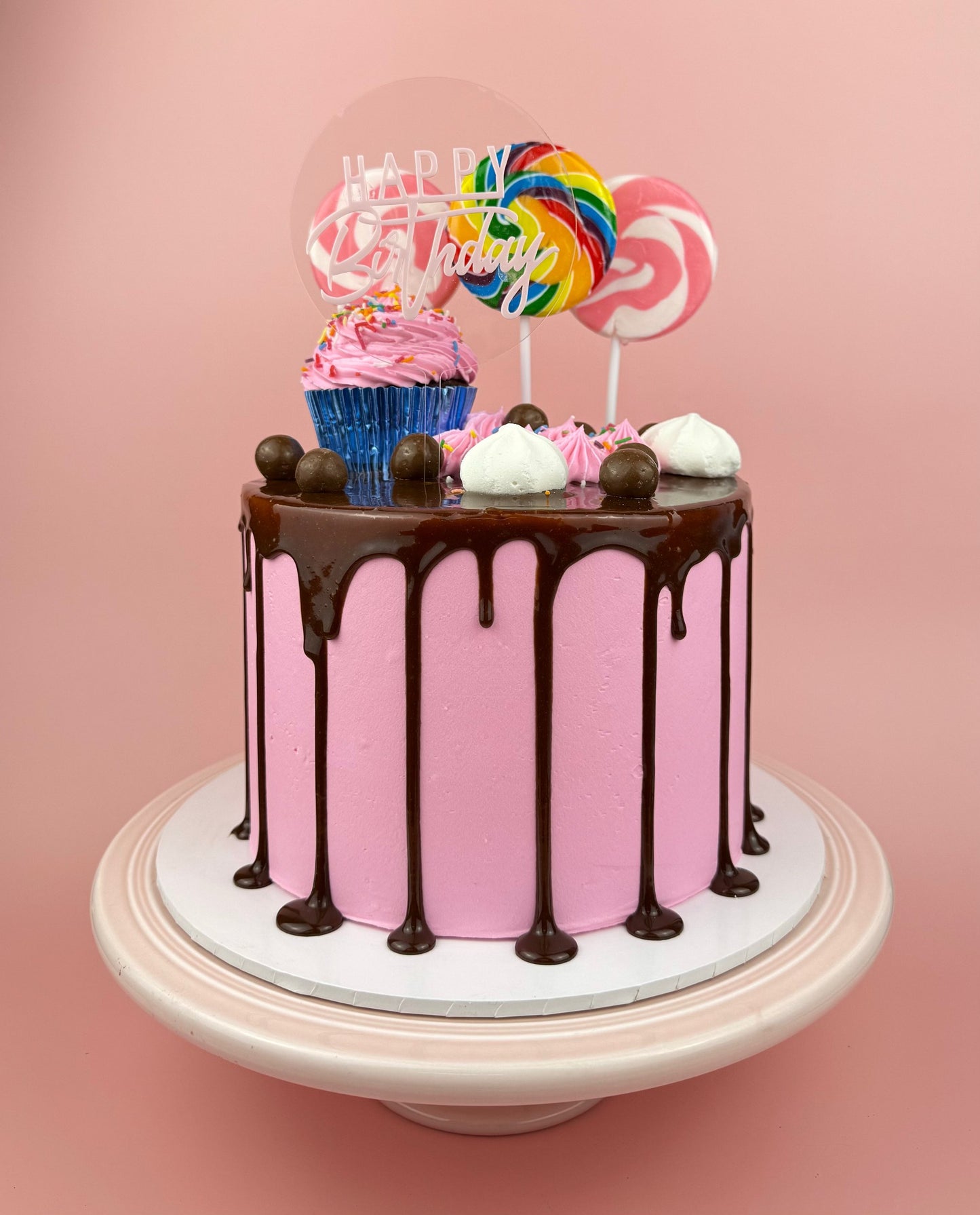 Pink Lollipop Birthday Cake by Bannos