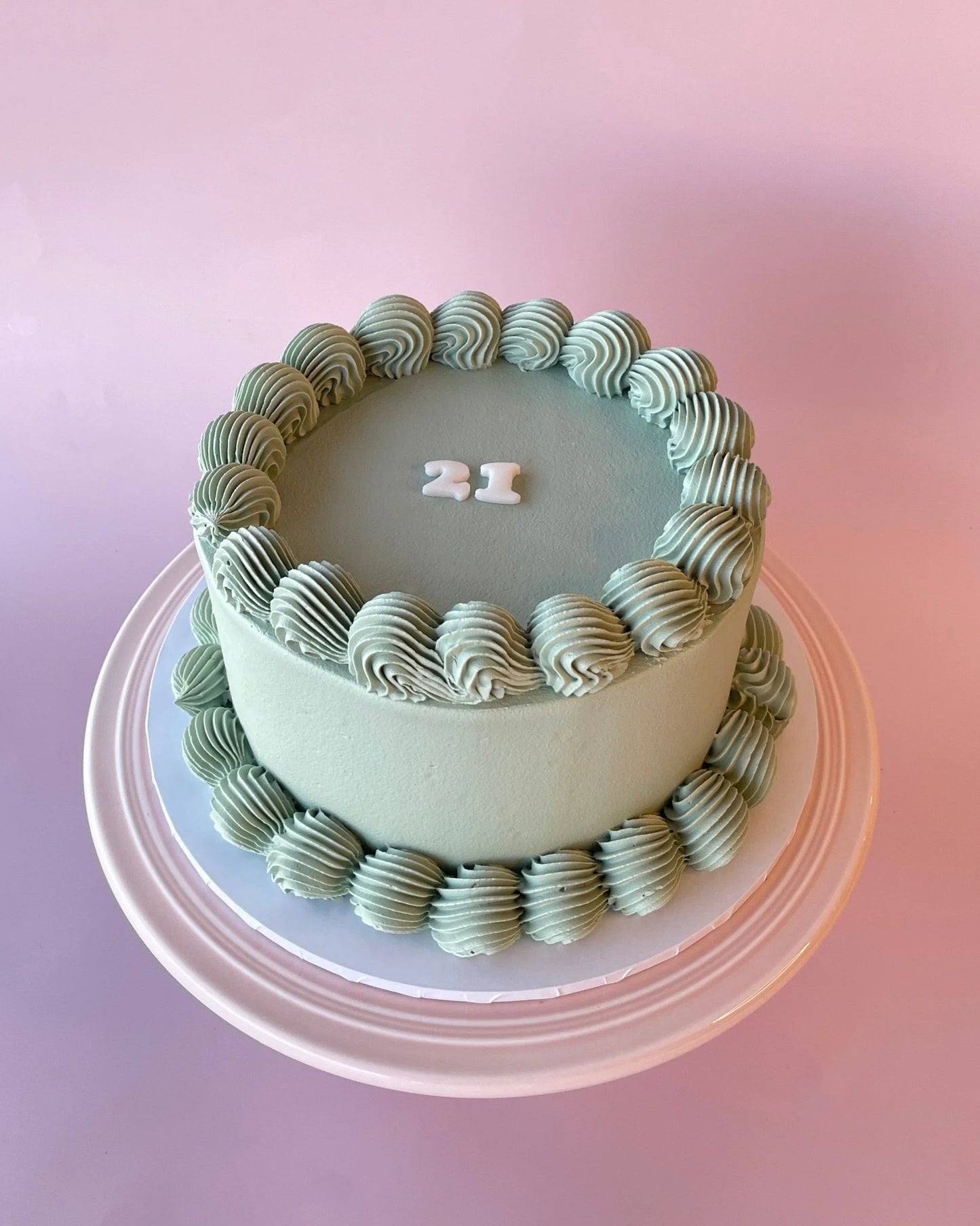 Sage Green Personalised Cake-bannos cakes-sydney delivery