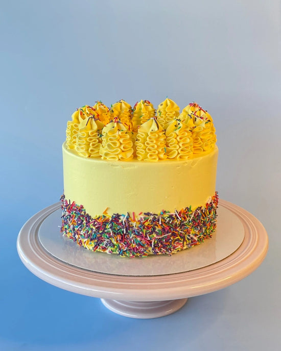 Yellow Rainbow Sprinkles Gelato Cake-bannos cakes-sydney delivery